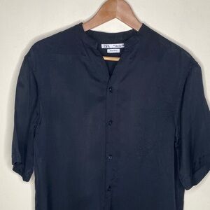 Zara Black Casual Button Down Shirt